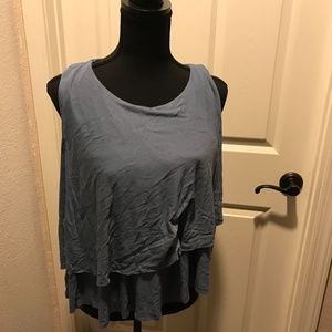 Share & Earn $10    Ralph Lauren Sport Light Blue Sleeveless Ruffle with Tags Bl